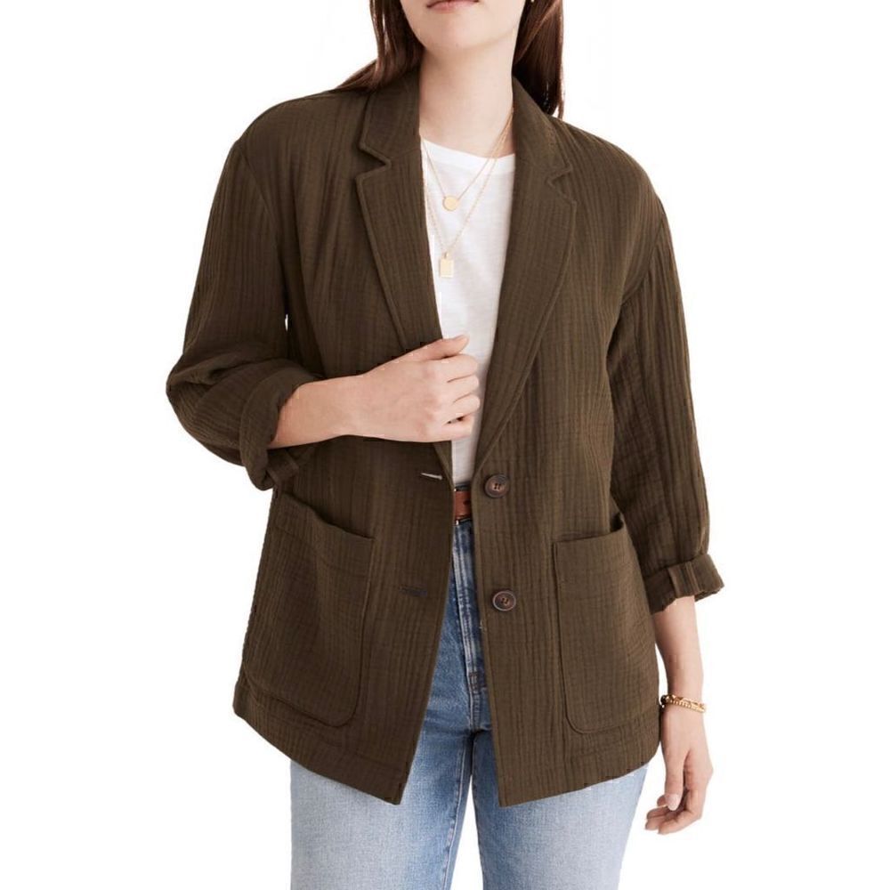 Madewell | Crinkled Linen Blend Blazer